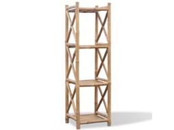Vidaxl Estante De Bambu Quadrada Com 4 Prateleiras