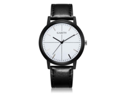 Relógio de pulso masculino Gaiety, analógico, de quartzo, com pulseira de PU macia - Preto