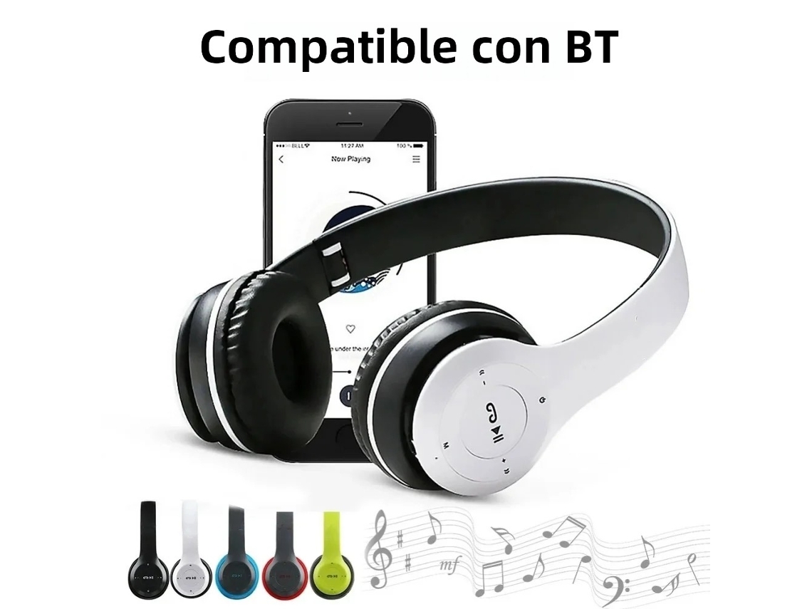Fone De Ouvido Bluetooth Sem Fio P47 Com Microfone, Dobrável, Com Graves, Som Hifi, Música, Estéreo, Para Smartphones, Tv E Jogos Vayotoy