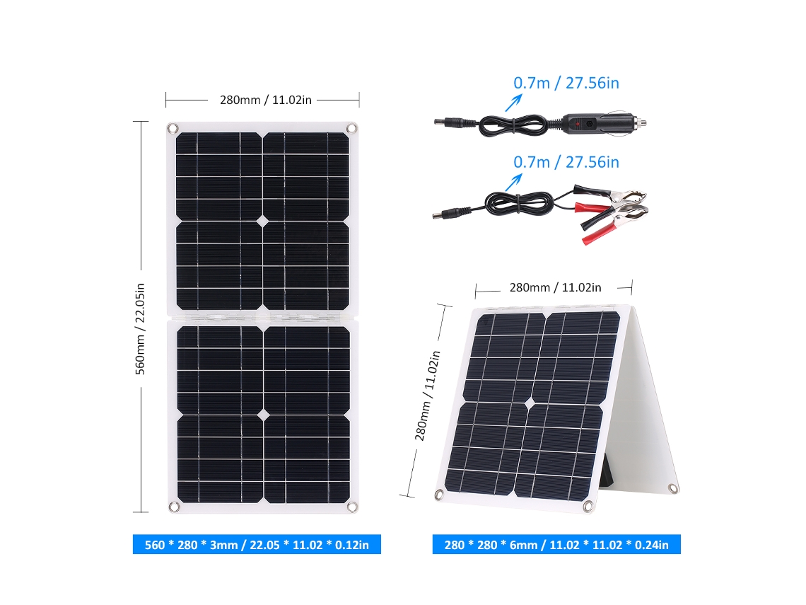 Rebe-painel Solar Plegável 50w Com Saídas Dc, Usb E Type-c Alto Desempenho Ip65 Resistente À Água Para Rv, Carro, Barco E Dispositivos Eletrônicos