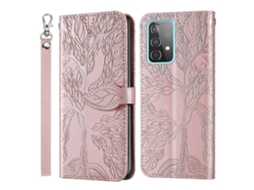 Capa De Couro Com Relevo Life Of Tree Para Samsung Galaxy A33 5g