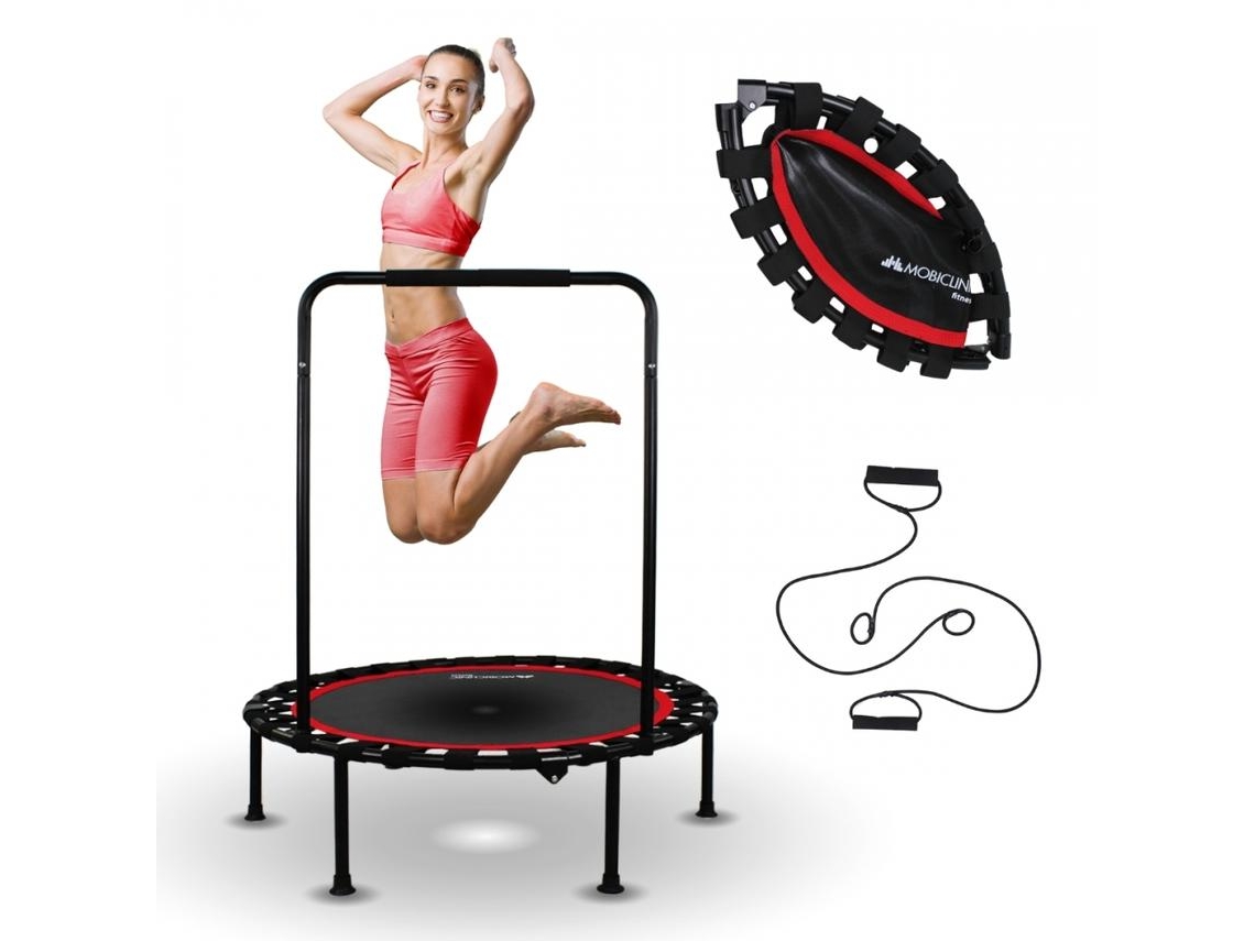 Trampolim de fitness Mobiclinic Dobrável Max 150kg Apoios de braços ajustáveis Destacável 101x101x118cm Kangumobi