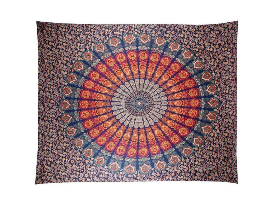 Tapestry de Parede Mandala Índia Hippie Nova Line Decorativo