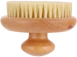Escova Esfoliante Corporal Redonda Vicasky Em Madeira De Faia E Sisal Com Função Massagem Para Esfoliação, Banho E Uso