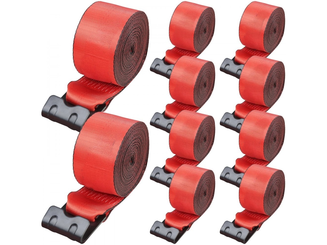 Conjunto De Cintas Para Camiões 10 Unidades 10,2 Cm X 9,1 M Capacidade 2,7t Com Ganchos Planos Em Aço