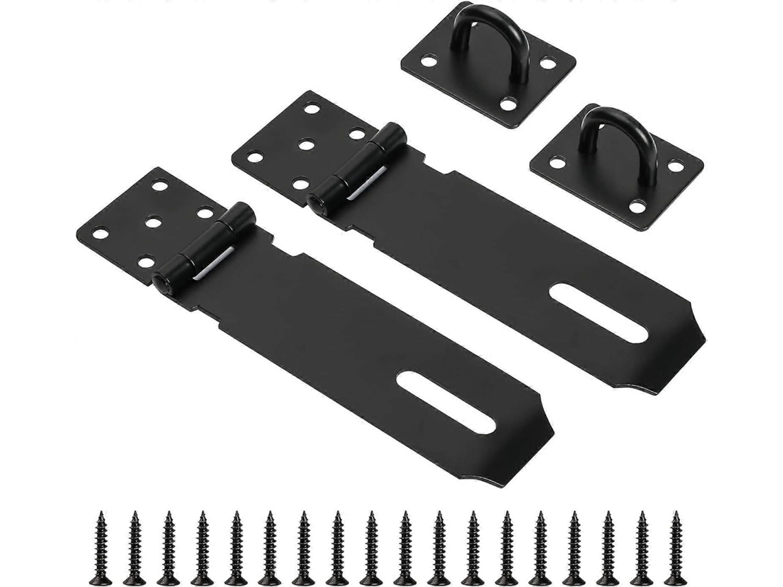 2 Peças De Hasp E Staple, Hasp E Staple De Alta Resistência Para Cadeado, Fechaduras E Trincos Para Porta De Galpão (5 Polegadas)