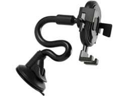 Suporte ajustável para celular com ventosa, em ABS e silicone, fácil de usar.