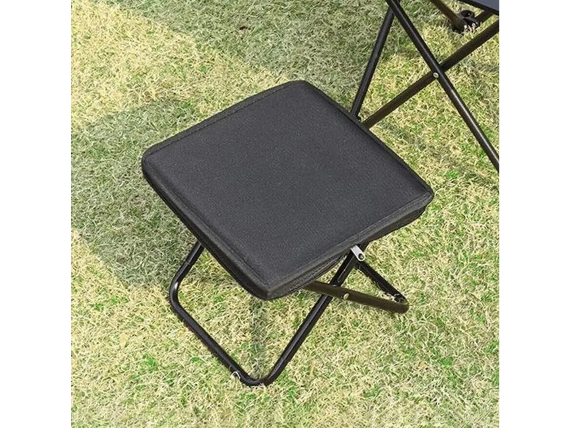 Ipree Banqueta Dobrável Preta Capacidade 100kg Indispensável Camping Praia Piquenique Pesca Trilhas Viagens Portátil Ultralight