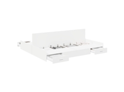Estrado de Cama com Arrumação e Cabeceira Branco 200x200 cm MAISON EXCLUSIVE