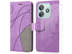 Estojo Note Cartões Fecho Para Xiaomi Redmi Note 14 5g Hongwe. Magnética Roxo