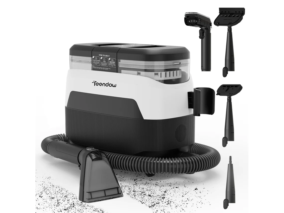 Aspirador Para Tapetes Teendown C6 Max 1650w 12000pa 3 Em 1 Com Vapor ≥110°c 1250ml Água Doce 950ml Água Suja 4m Cabo Para Sofá Colchão Carpete Pet