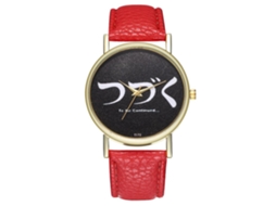 Relógio de quartzo unissex elegante e casual, presente moderno (vermelho)