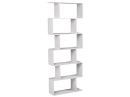 Estantería Con 6 Baldas Beliani Valdosa De Aglomerado Blanco 70x24x190