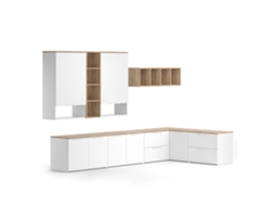 Meuble Paroi Wido, 9 Peças, Branco/sonoma, Vicco