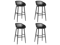 Vidaxl Cadeiras De Bar 4 Pcs Preto
