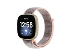 Lurelia Pulseira, Compatível Com Fitbit Versa 3 Nylon Loop Watch Band Rosa Areia