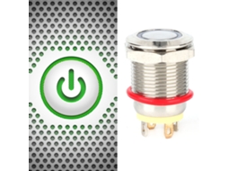 Interruptor De Botão Metal Com Led Auto-reset Ip65 12mm