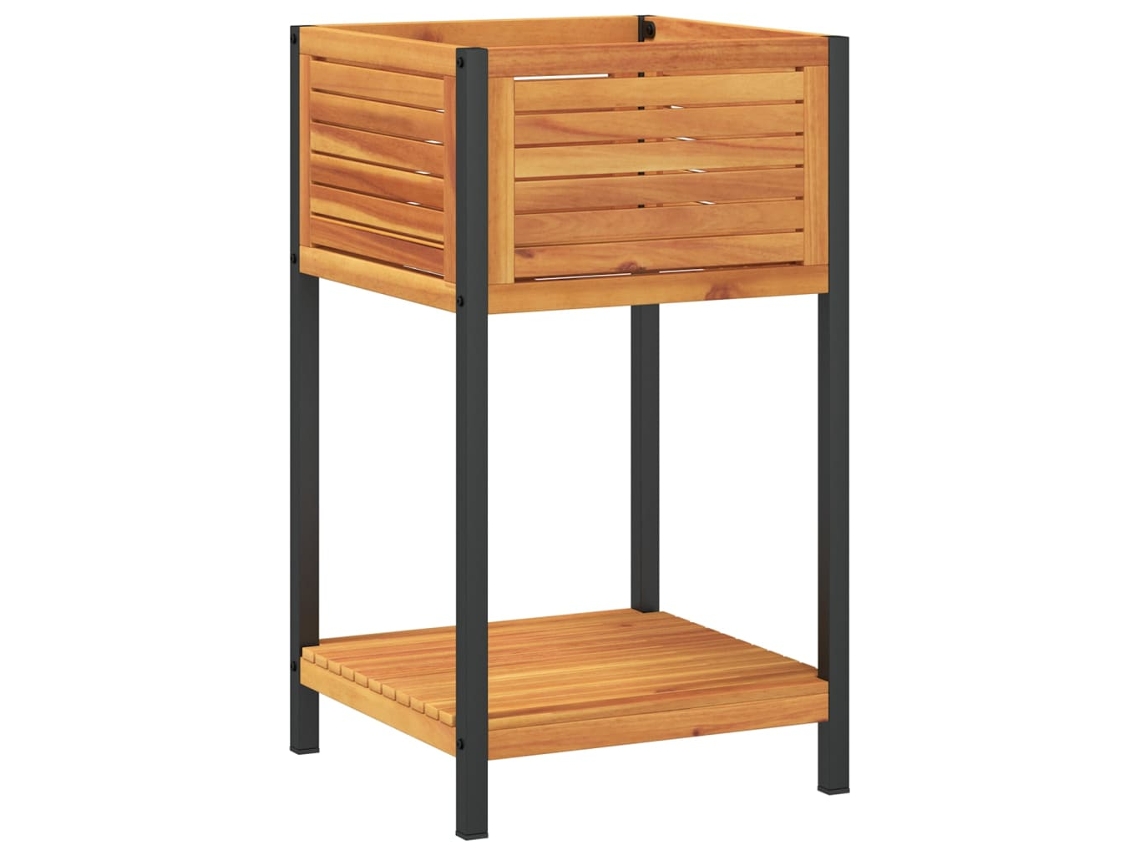 Garden Planter, Garden Planters Vidaxl Marrom Madeira De Acácia (45 X 45 X 80 Cm)