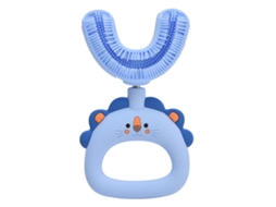 Mali escova de Dentes em Forma de U 360° Limpeza Completa Silicone Segura para Crianças 7 14 Anos Azul