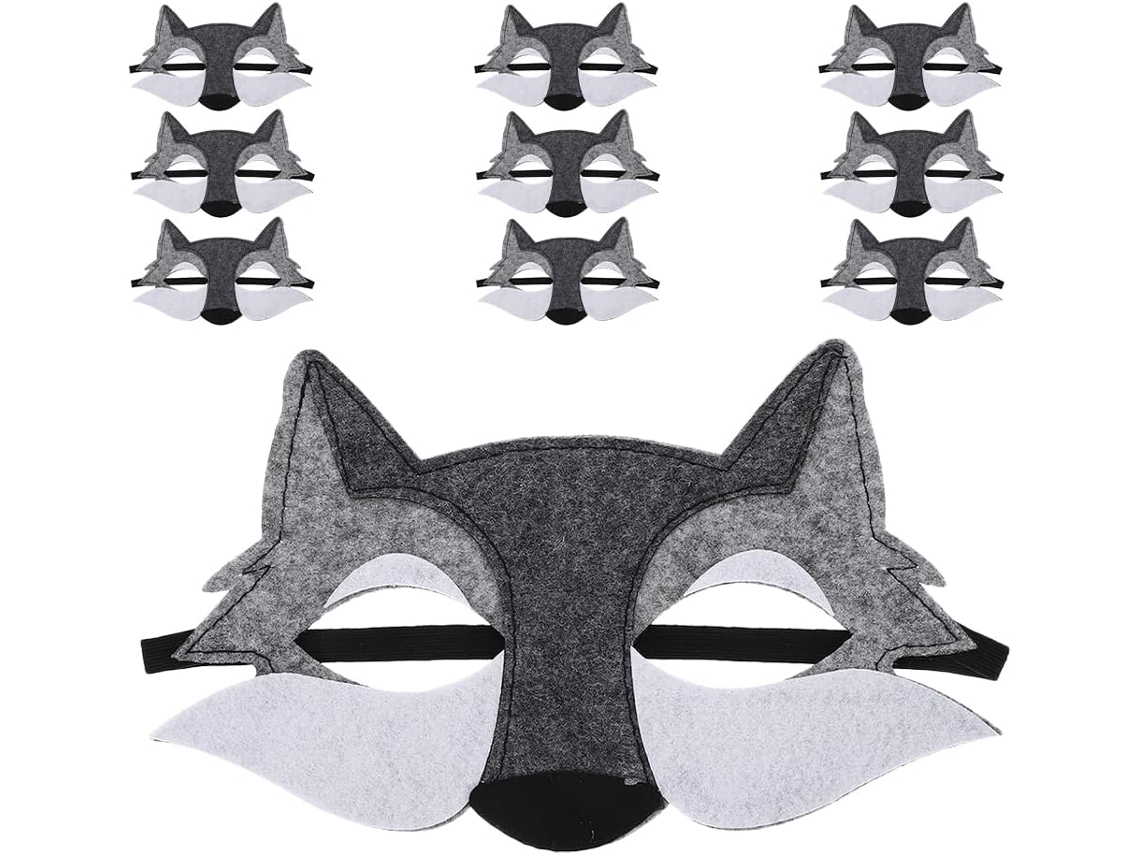 Conjunto de 10 Máscaras de Lobo Fantasia Cosplay Festa CHABERLU
