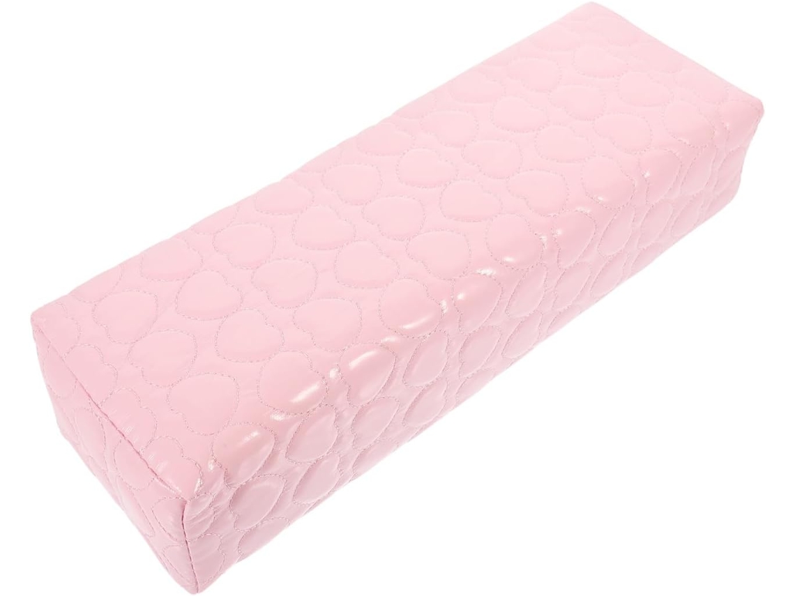 Almofada Manicure Rosa Em Pu E Esponja Para Nail Art, Apoio de Mão Estavel