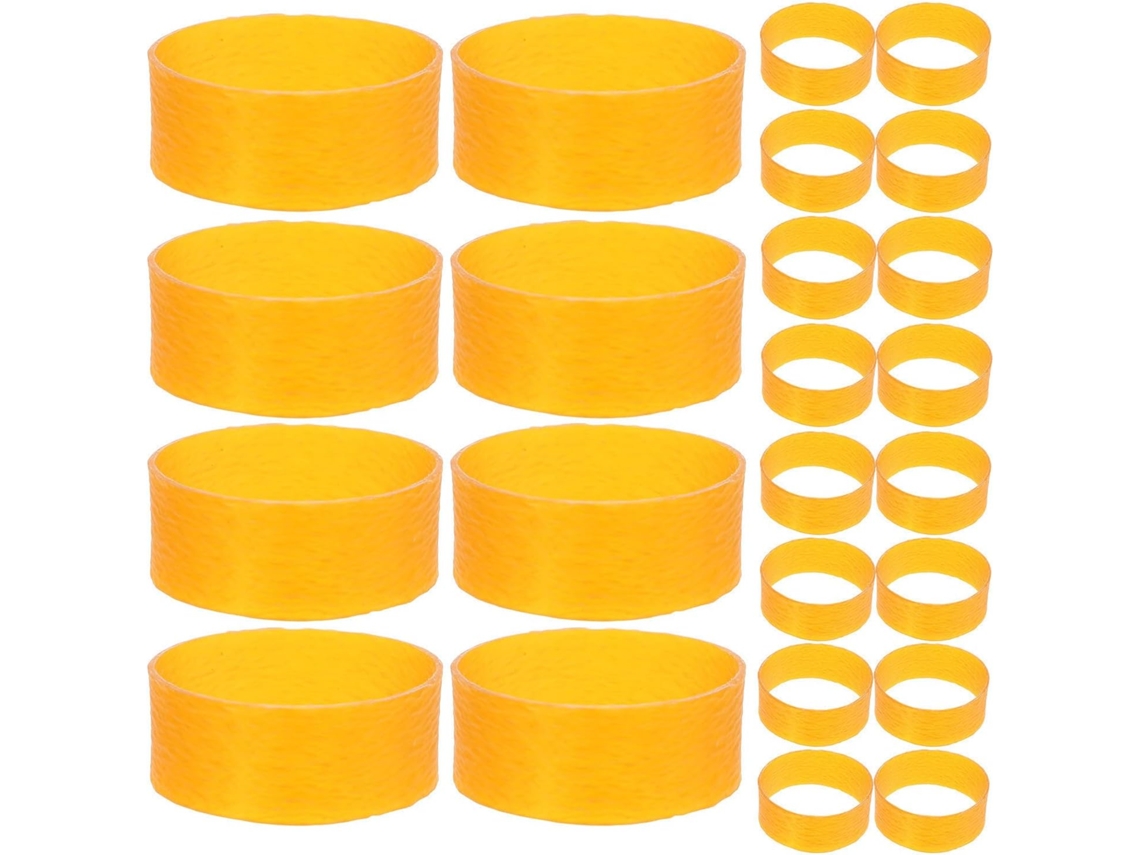 Elásticos industriais longos e grossos para suportes de sacos Lixo, 88 unidades, amarelo-claro, material resistente.