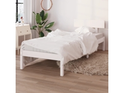 Vidaxl Estrutura De Cama Solteiro 90x190 Cm Pinho Maciço Branco