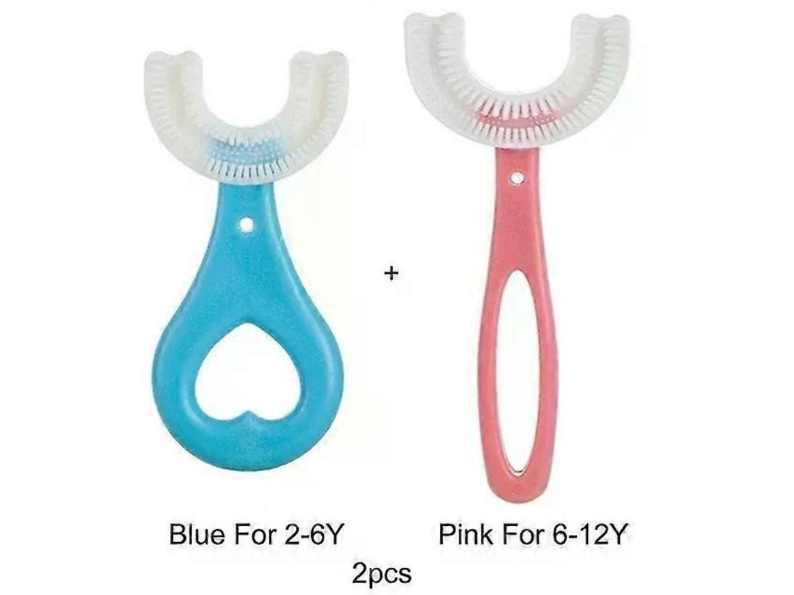 Escova de Dentes Infantil em Formato U com Rotação 360 ​​graus, Mordedor Silicone para Higiene Bucal. GOKOCO