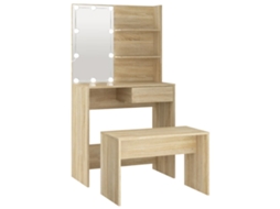 Conjunto de toucador com led VIDAXL Marrom Madeira processada (74.5x40x141 cm )