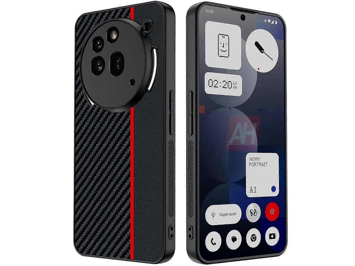 Capa Ultrafina Com Impressão De Textura De Fibra De Carbono Para Nothing Phone 3a Pro