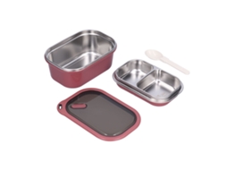 Bandeja De Almuerzo De Acero Inoxidable 1.2l Doble Capa Estanca Para Escuela Picnic Rojo