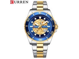Relógio Masculino MDUG Casual Mecânico Esqueletizado de Quartzo com Pulseira de Aço e Acabamento Luminoso (azul)