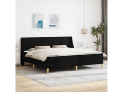 Vidaxl Estrutura De Cama Com Colchão Com Cabeceira Poliéster