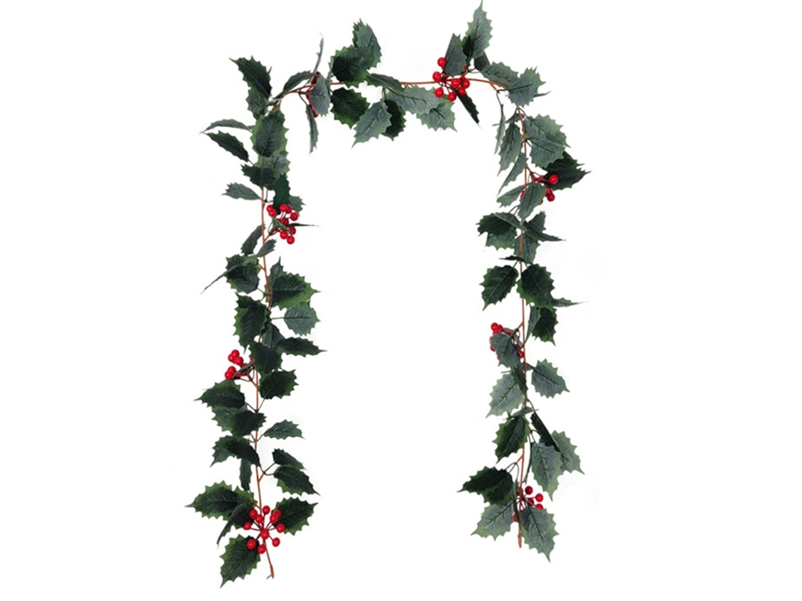 Vinha De Natal Simulada 175cm Frutas Vermelhas Mural