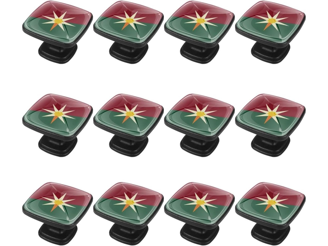 Puxadores Quadrados Para Armários De Cozinha, Puxadores Para Gavetas De Cômoda, 12 Peças, Bandeira Americana E Mexicana