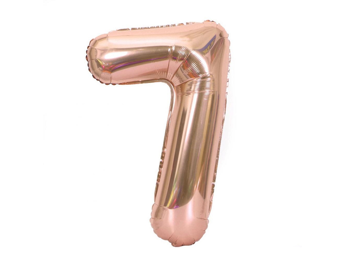 Balão De Folha De Alumínio Número 7 Ouro Rosa (40 Polegadas Grande, Decoração De Casamento E Aniversário) Eoocoo