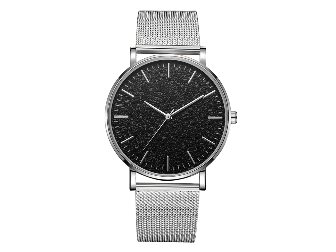 Relógio de Pulso Analógico de Quartzo com Display Redondo Moda Simples Acessório de Jóias