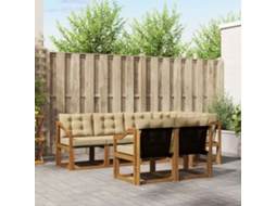 Vidaxl Conjunto De Sofás Para Exterior 7 Unid. Natural E Bege