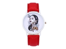 Relógio de Pulso Feminino Elegante Casual de Quartzo Moda Presente (vermelho)