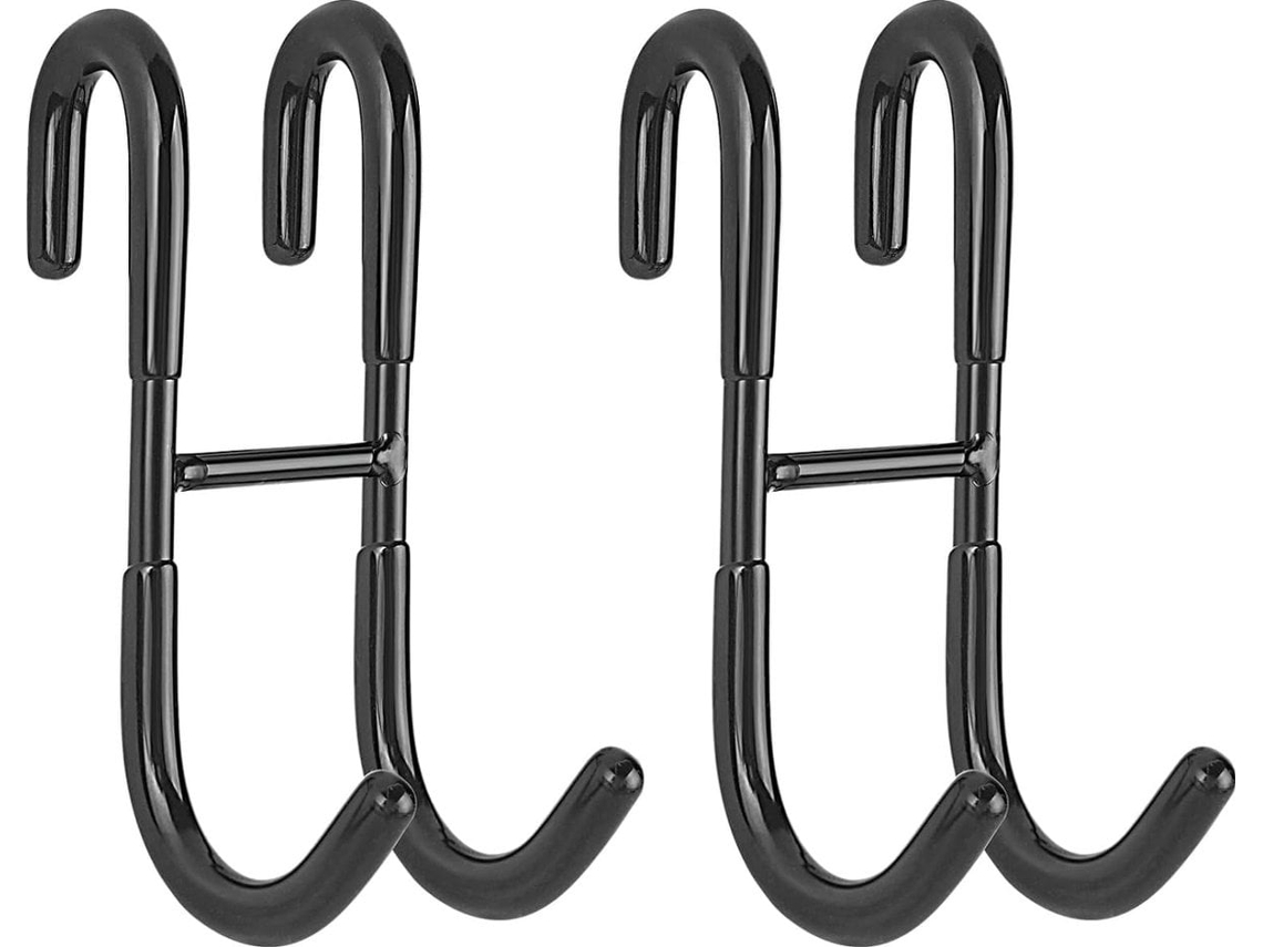 Ganchos para Porta de Box, 2 Peças, Aço Inoxidável, para Vidro Sem Moldura, Ganchos de Sucção, Sem Necessidade de Furar, Pretos BRILVIBERA