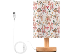 Abajur De Cabeceira Em Formato Cogumelo Aquarelado Com Porta Usb, Sem Necessidade De Lâmpada, Luz Led Quente Para Quarto