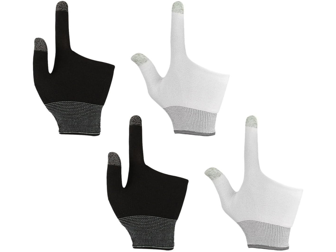 Frcolor 2 Pares De Luvas Para Jogos Com Tela Sensível Ao Toque Em Nylon E Grafeno, Mangas De Dedo Confortáveis Com