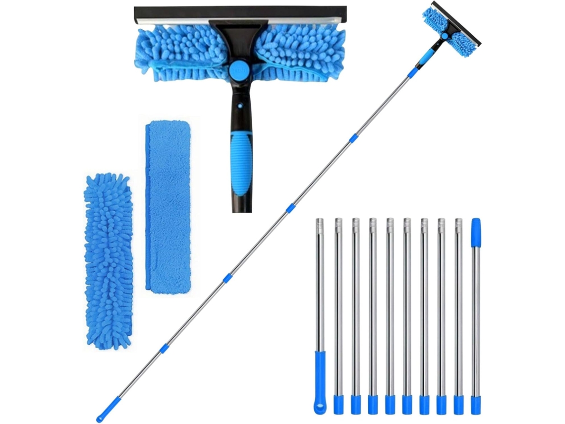 Kit de Limpeza de Janelas com Cabo Longo Haste Retrátil para Limpeza de Janelas Ideal para Janelas Altas e Carros. X001 (4,5 M)