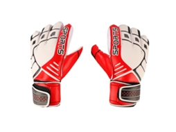 Luvas de Goleiro de Futebol, Anti deslizantes, Látex, Para Adultos, Vermelhas, Tamanho 8 S/MARCA