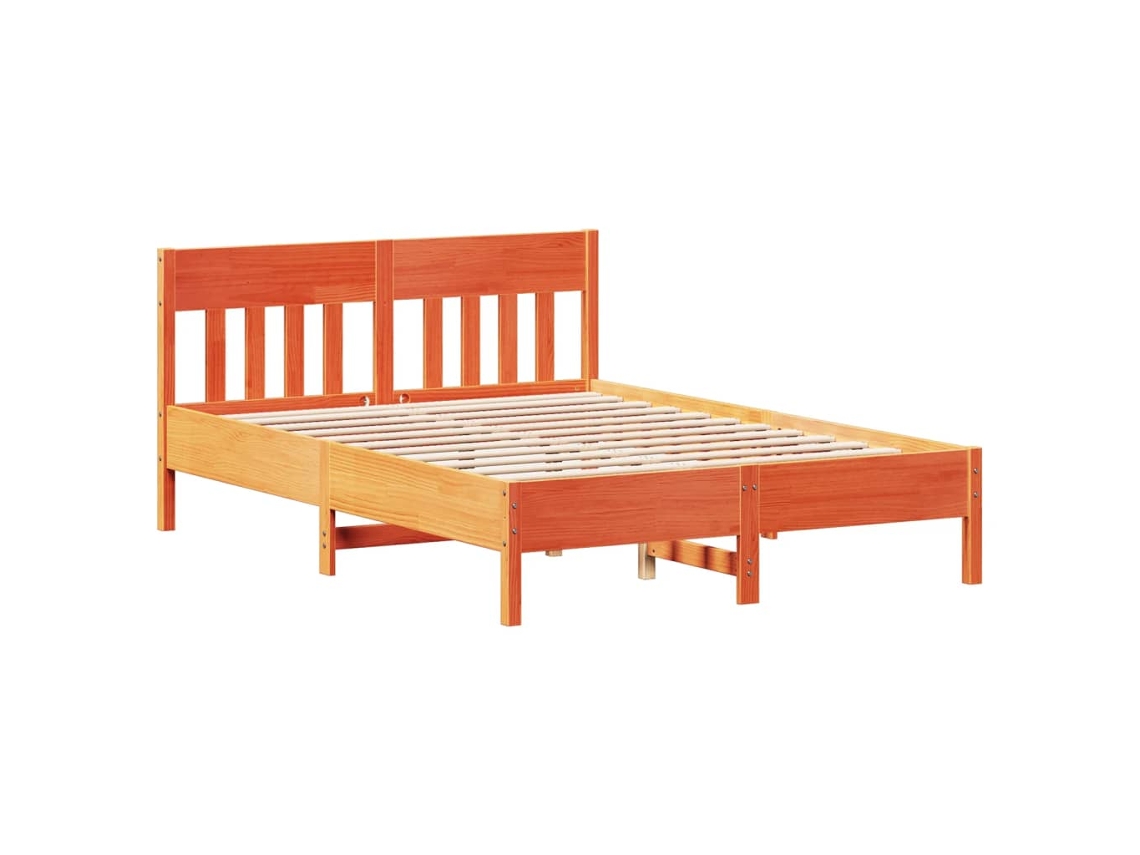 Bed Frame, Bed Frames Vidaxl Marrom Madeira De Pinho (150 X 200 Cm)
