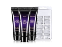 Kit De Extensão De Unhas Com Gel Uv Construtor Rápido 15ml, Espátula, Pincel E Dicas Falsas