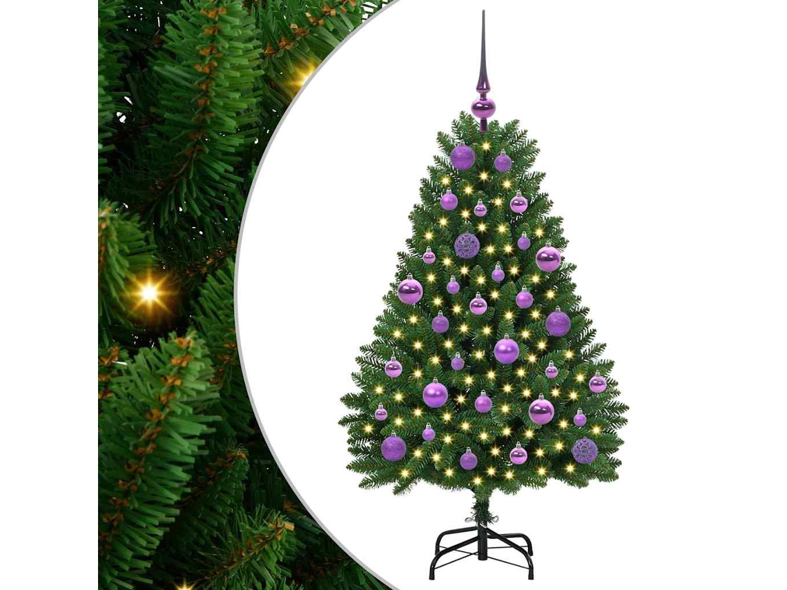Árvore De Natal Artificial Articulada Com Base Vidaxl Verde Pvc (120 Cm)