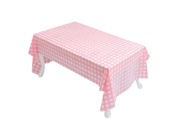 Pacote com 3 Toalhas de Mesa Xadrez de Plástico Descartáveis para Festa de Piquenique 54 X 108 Polegadas. Capa de Mesa Retangular Rosa