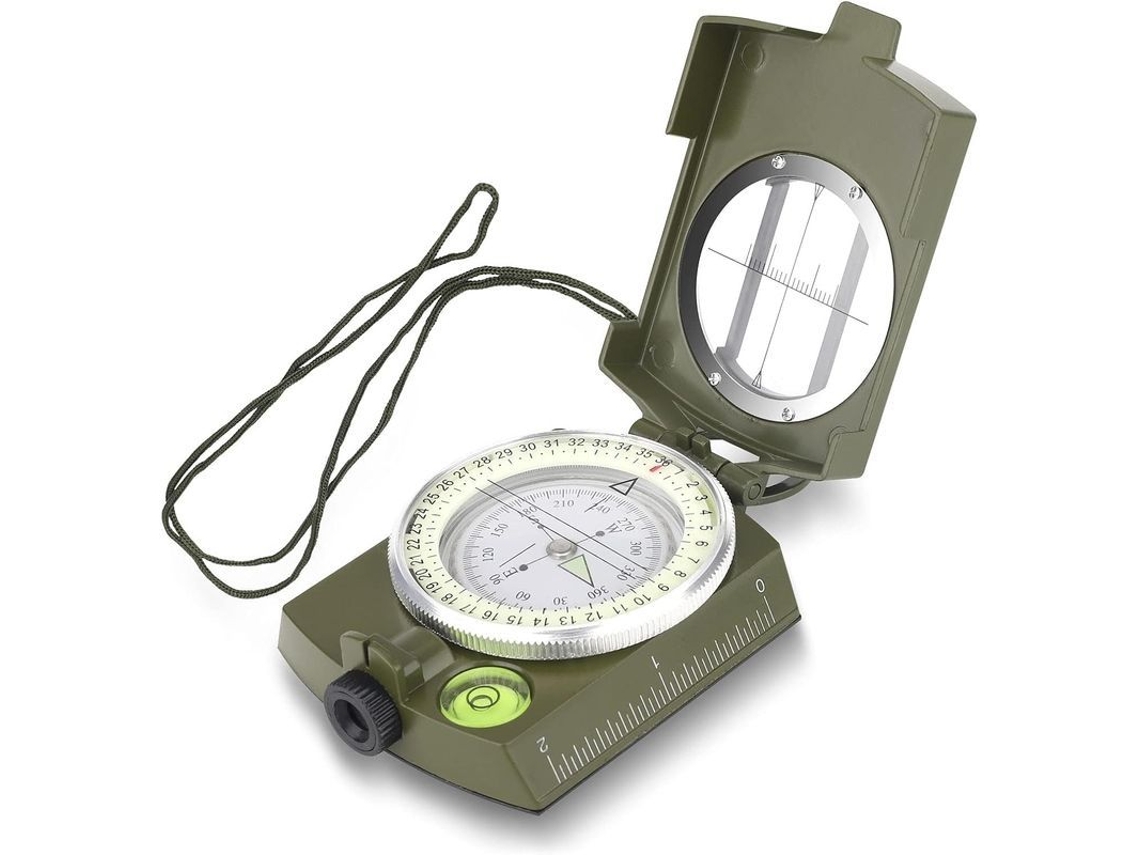 2026 brújula Impermeável para Caminhada Militar, Design Fluorescente, Ideal para Acampamento, Navegação e Exploração