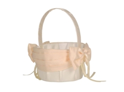 Canasta De Flores Pequeña Com Laços Brancos Decoração Macramé Canasta De Armazenamento Tecida